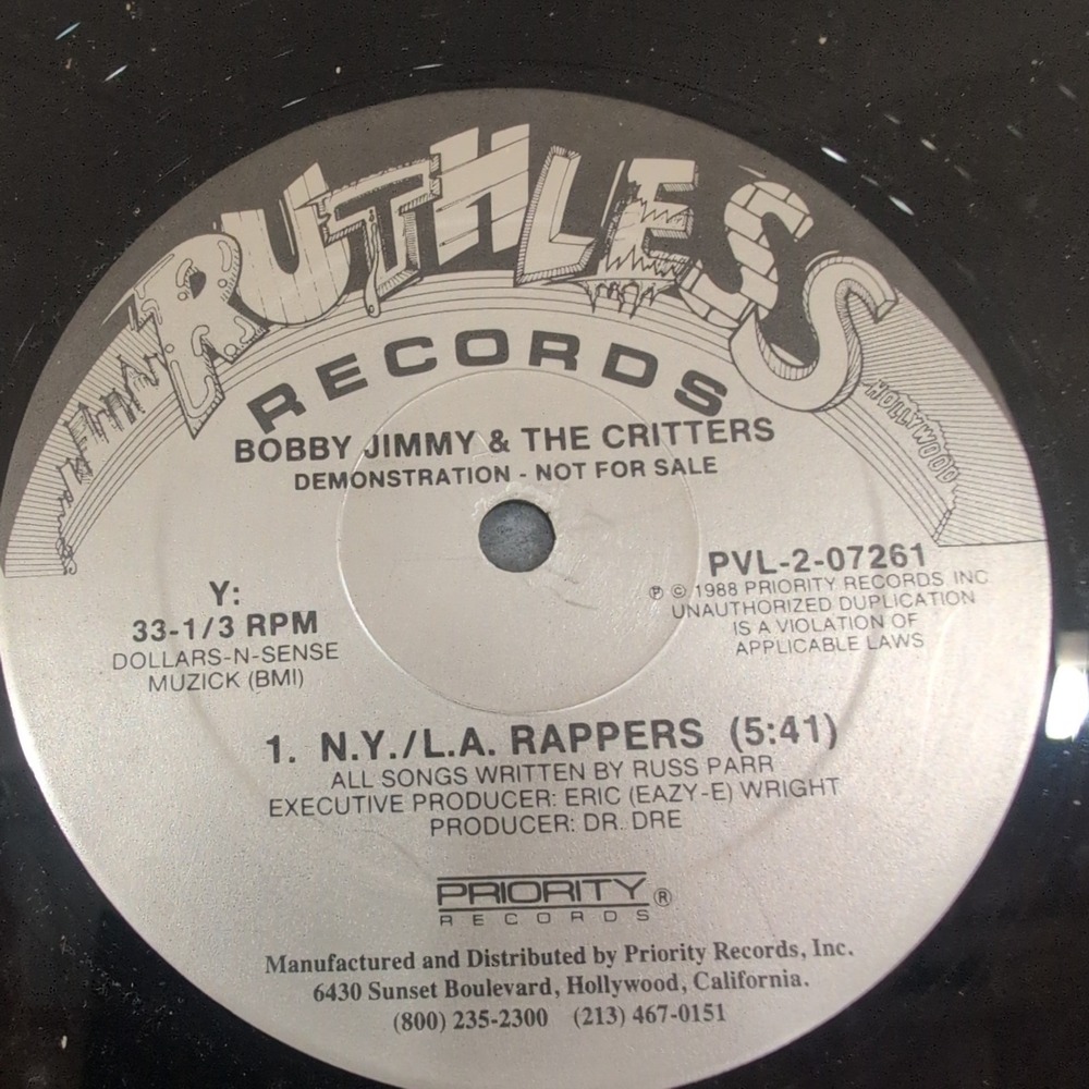 Bobby Jimmy & The Critters NY LA Rappers Vinyl Ruthless Records Dr Dre Eazy-E - Picture 5 of 7